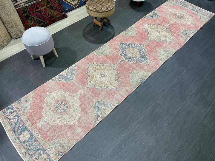Rust Turkish Runner Rug 2' 11" x 12' 5" Hand-Knotted | No. WR65934