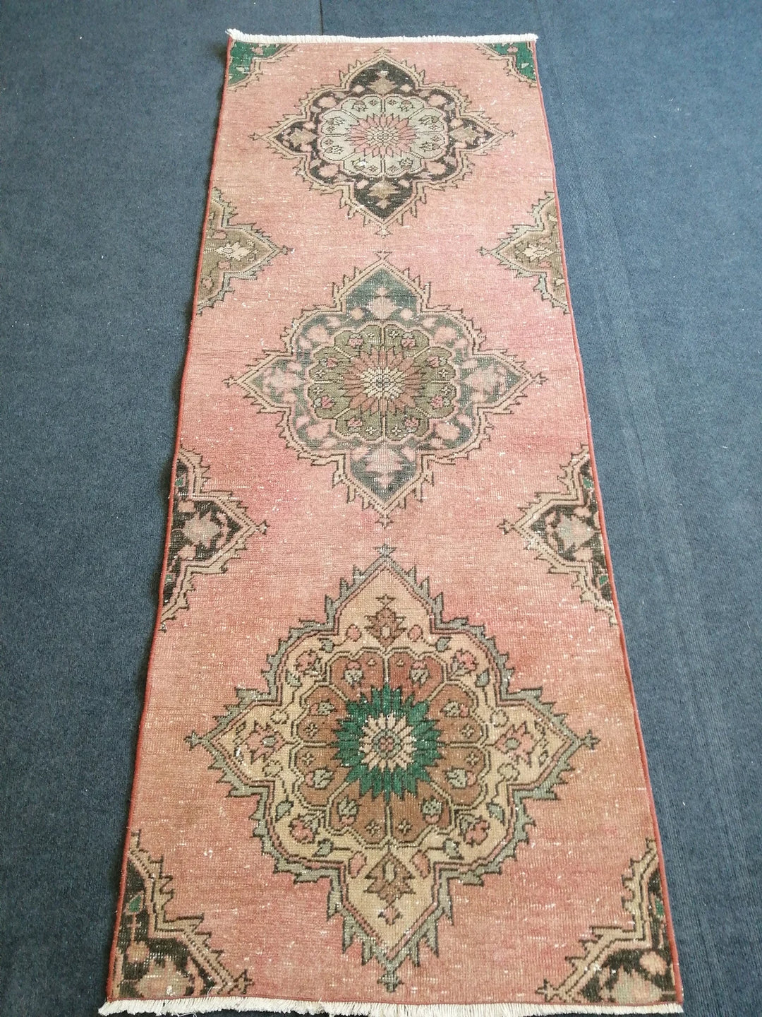 Rust Turkish Runner Rug 2' 8" x 7' Hand-Knotted | No. WR66222