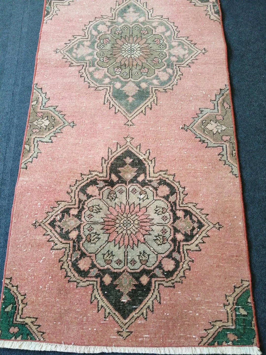 Rust Turkish Runner Rug 2' 8" x 7' Hand-Knotted | No. WR66222