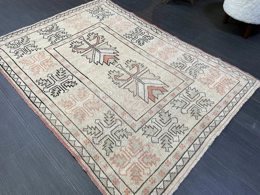 Rust Turkish Oushak Rug 3' 5" x 4' 9" Hand-Knotted | No. WR66243