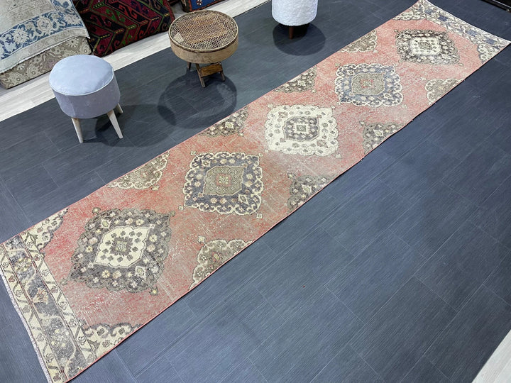 Turkish Runner Rug 2' 9" x 12' 5" Hand-Knotted | No. WR66482