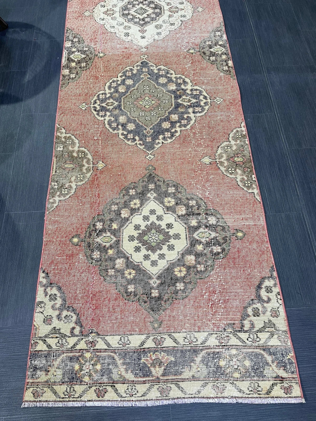 Turkish Runner Rug 2' 9" x 12' 5" Hand-Knotted | No. WR66482