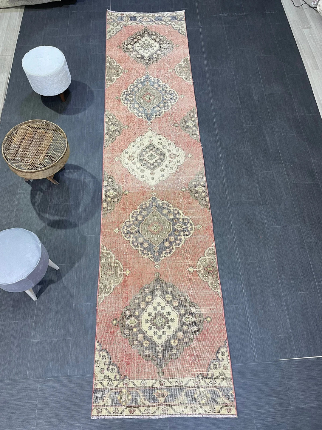 Turkish Runner Rug 2' 9" x 12' 5" Hand-Knotted | No. WR66482