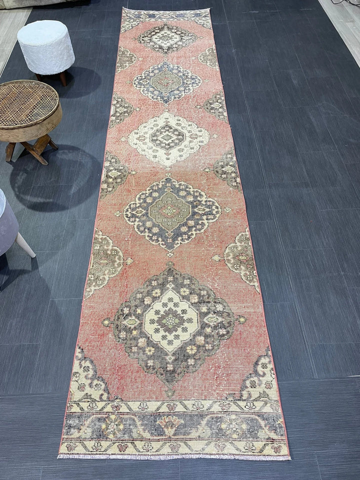 Turkish Runner Rug 2' 9" x 12' 5" Hand-Knotted | No. WR66482