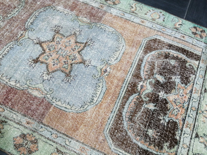 Beige Turkish Runner Rug 4' x 11' 8" Hand-Knotted | No. WR66789