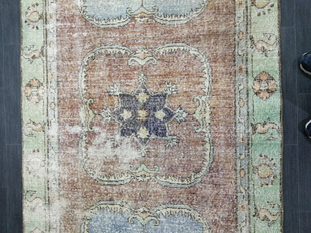 Beige Turkish Runner Rug 4' x 11' 8" Hand-Knotted | No. WR66789