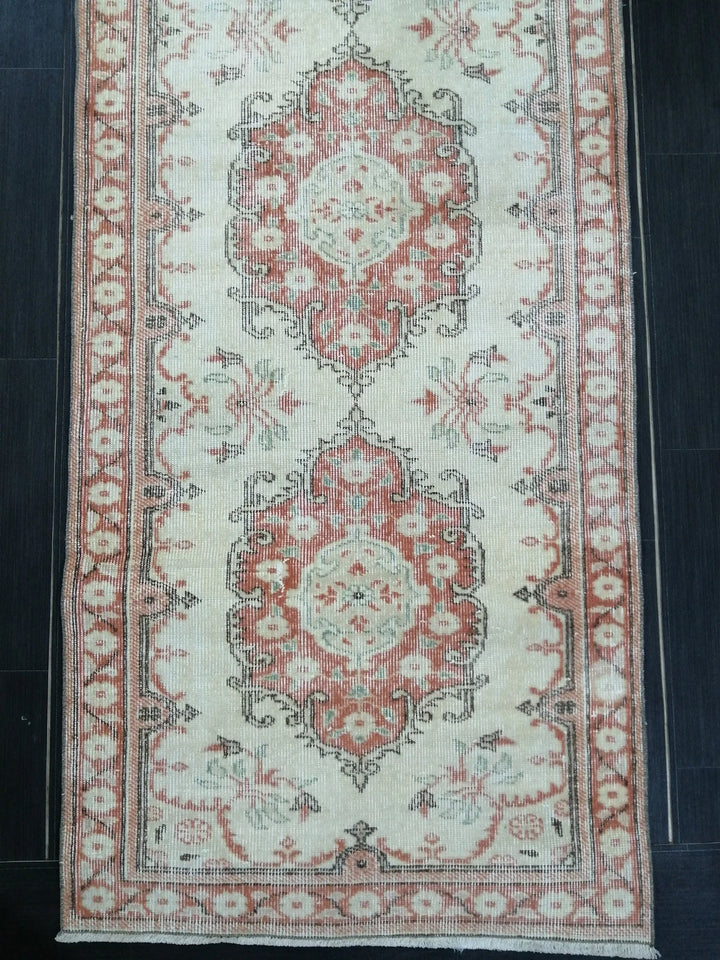 Beige Turkish Runner Rug 3' 1" x 11' 11" Hand-Knotted | No. WR66850