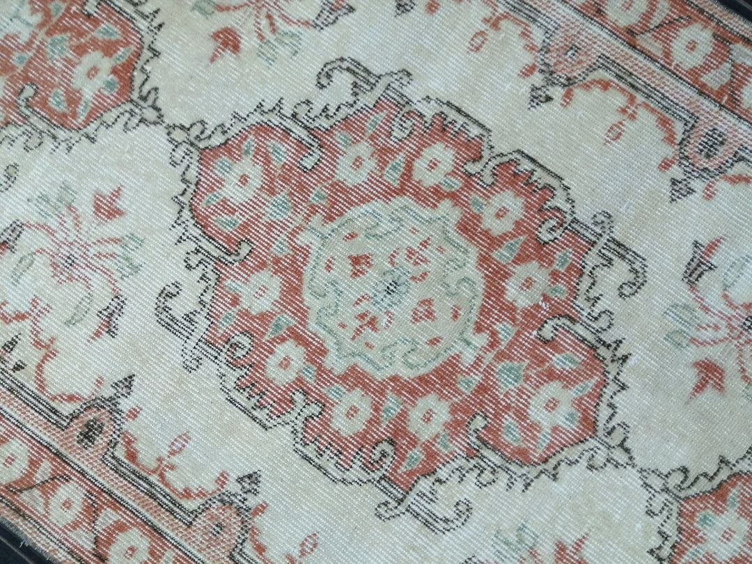 Beige Turkish Runner Rug 3' 1" x 11' 11" Hand-Knotted | No. WR66850