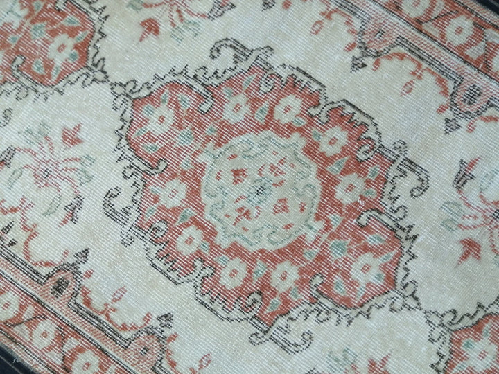 Beige Turkish Runner Rug 3' 1" x 11' 11" Hand-Knotted | No. WR66850
