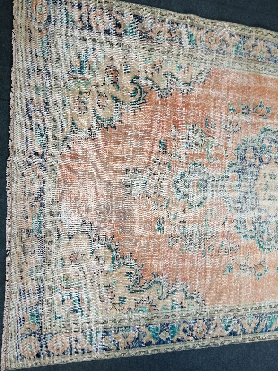 Beige Turkish Runner Rug 6' x 9' 7" Hand-Knotted | No. WR67340