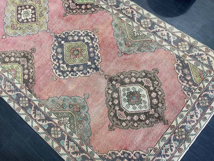 Pink Turkish Runner Rug 4' 9" x 12' 2" Hand-Knotted | No. WR67497