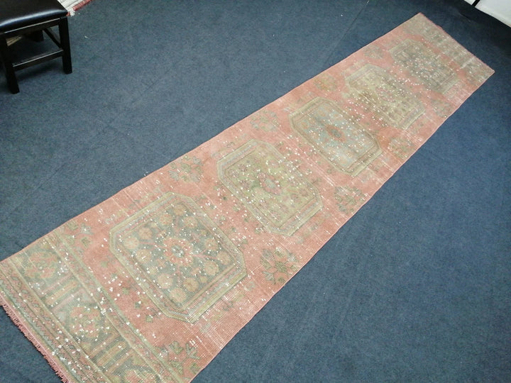 Beige Turkish Runner Rug 6' x 11' 5" Hand-Knotted | No. WR67675