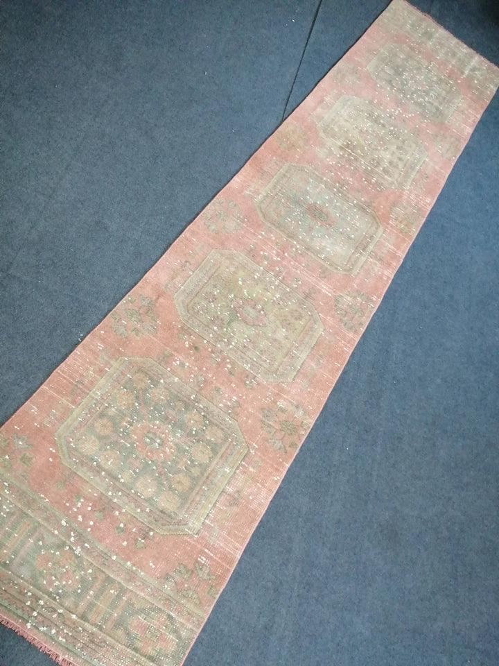 Beige Turkish Runner Rug 6' x 11' 5" Hand-Knotted | No. WR67675