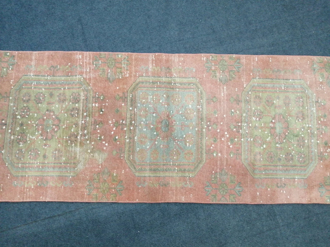 Beige Turkish Runner Rug 6' x 11' 5" Hand-Knotted | No. WR67675