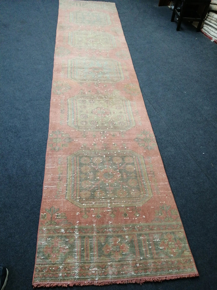 Beige Turkish Runner Rug 6' x 11' 5" Hand-Knotted | No. WR67675