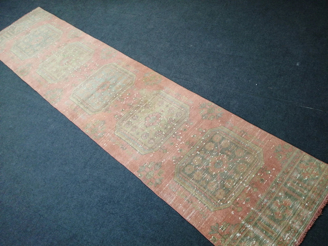 Beige Turkish Runner Rug 6' x 11' 5" Hand-Knotted | No. WR67675