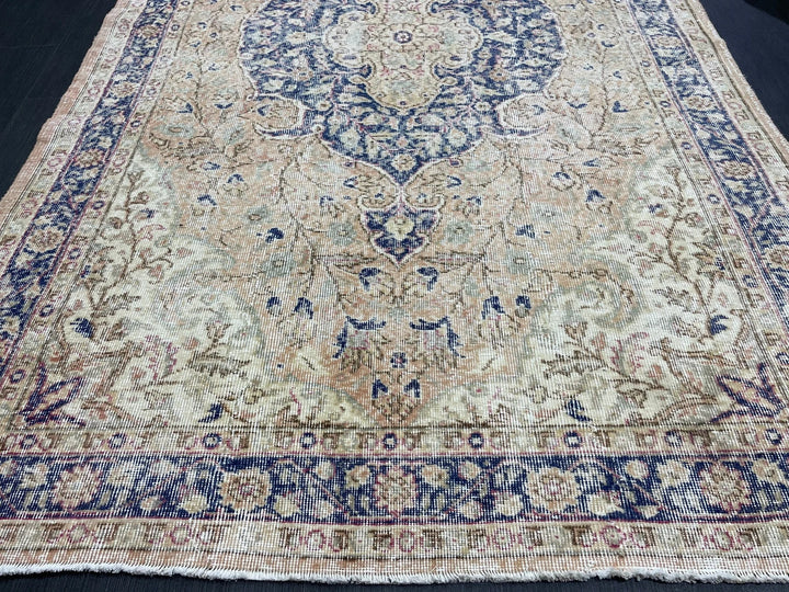 Blue Turkish Oushak Rug 5' 4" x 8' 10" Hand-Knotted | No. WR67824