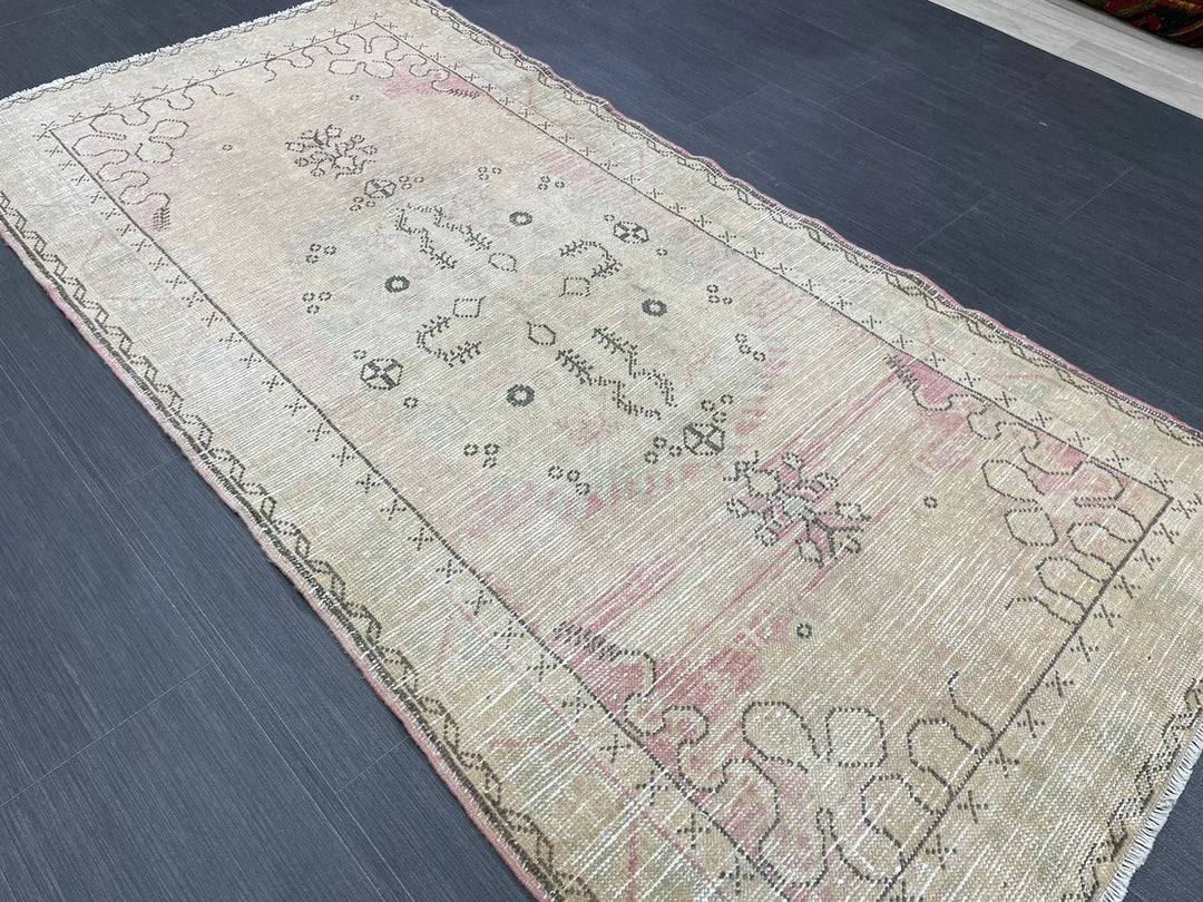 Pink Turkish Oushak Rug 3' 3" x 6' 9" Hand-Knotted | No. WR68188