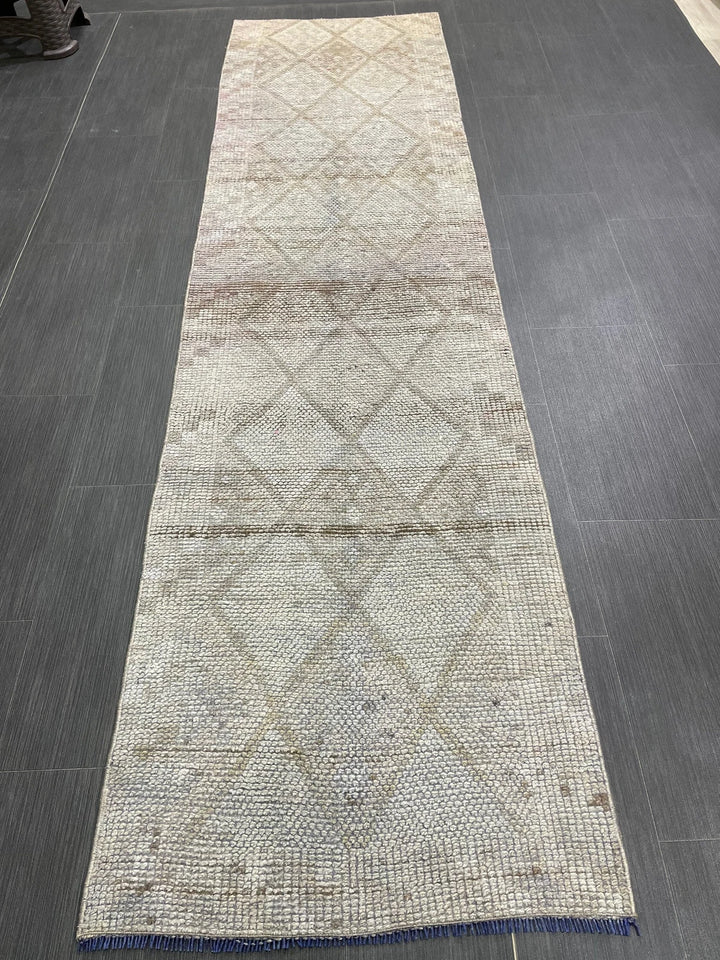 Blue Turkish Runner Rug 2' 3" x 8' 9" Hand-Knotted | No. WR68193