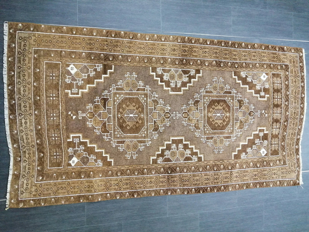 Turkish Runner Rug 3' 4" x 6' 3" Hand-Knotted | No. WR68498