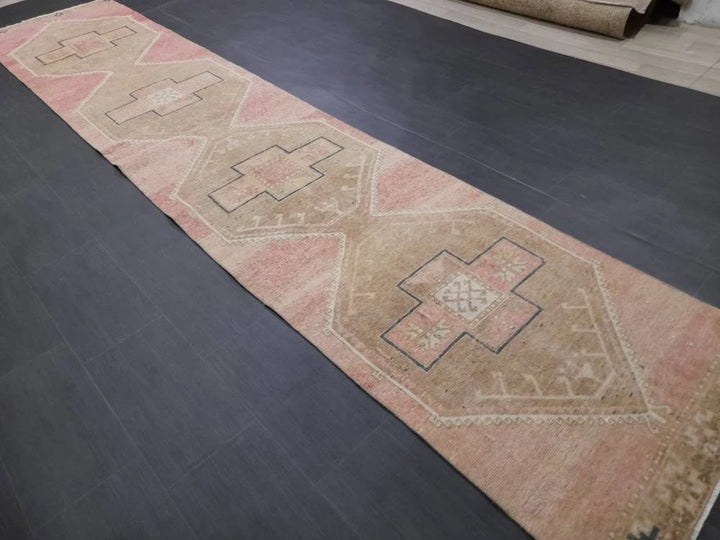 Pink Turkish Runner Rug 2' 9" x 13' 9" Hand-Knotted | No. WR68593