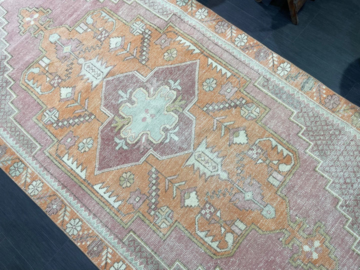Orange Turkish Runner Rug 4' 5" x 8' 6" Hand-Knotted | No. WR69006