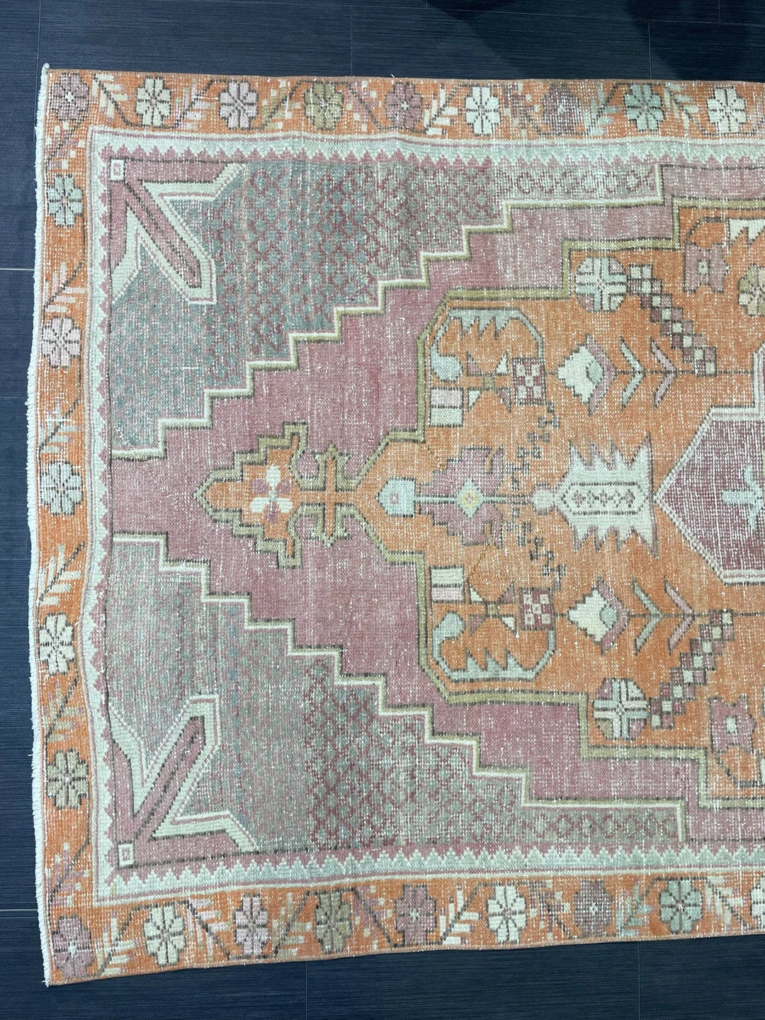 Orange Turkish Runner Rug 4' 5" x 8' 6" Hand-Knotted | No. WR69006