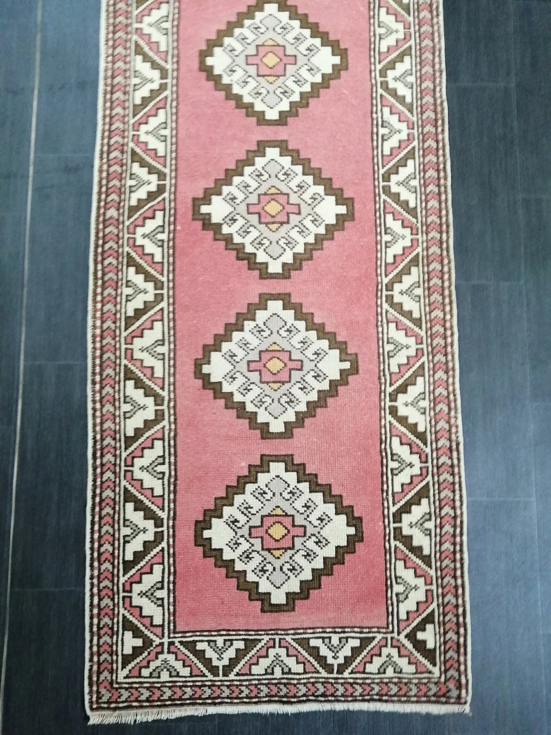 Pink Turkish Runner Rug 2' 9" x 12' 8" Hand-Knotted | No. WR69252