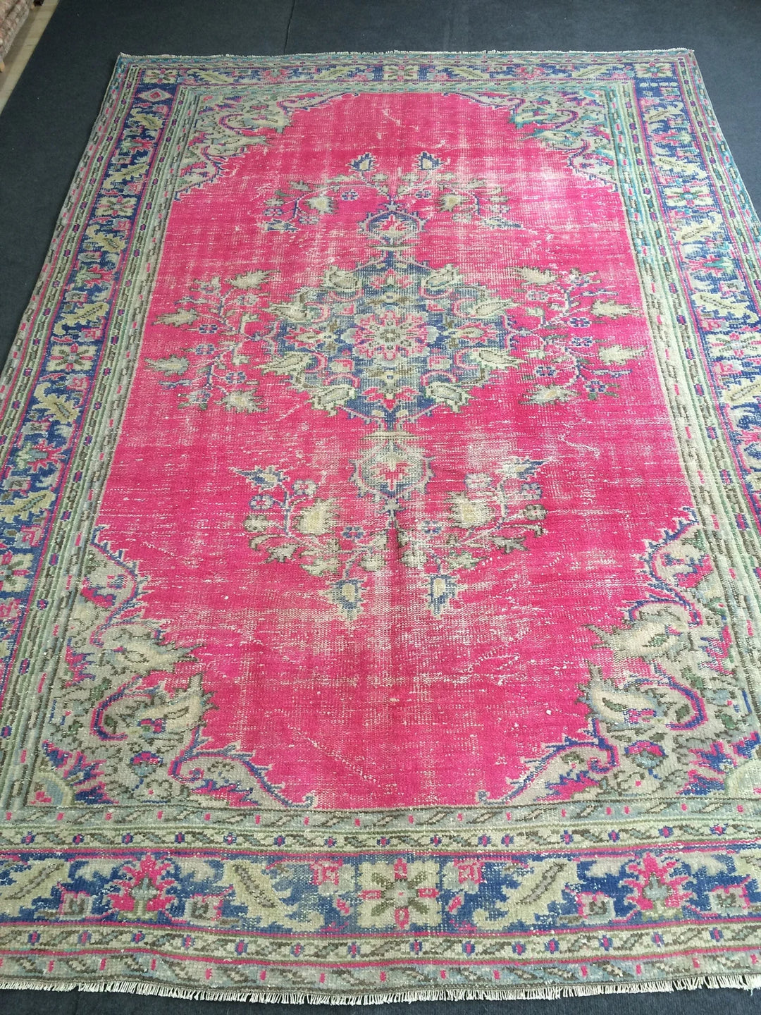 Pink Turkish Runner Rug 6' 10" x 10' Hand-Knotted | No. WR69490