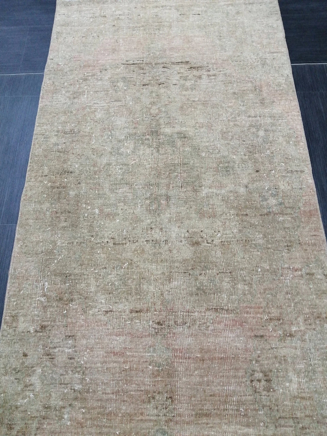 Tan Turkish Runner Rug 2' 11" x 13' 1" Hand-Knotted | No. WR69645