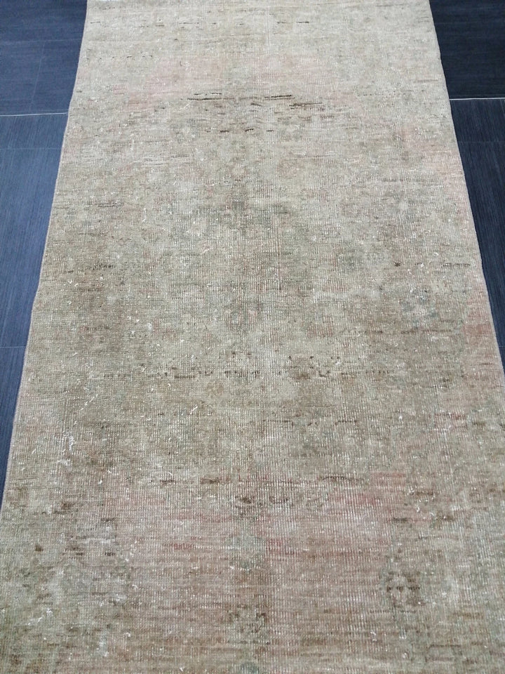 Tan Turkish Runner Rug 2' 11" x 13' 1" Hand-Knotted | No. WR69645