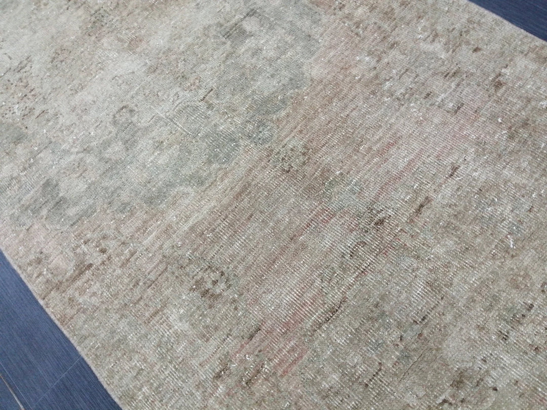 Tan Turkish Runner Rug 2' 11" x 13' 1" Hand-Knotted | No. WR69645