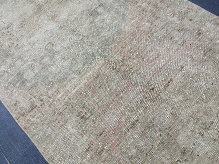 Tan Turkish Runner Rug 2' 11" x 13' 1" Hand-Knotted | No. WR69645