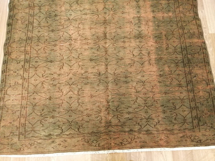 Rust Turkish Runner Rug 7' 11" x 8' 6" Hand-Knotted | No. WR70173