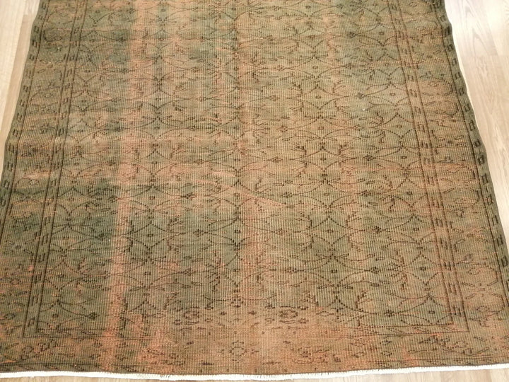 Rust Turkish Runner Rug 7' 11" x 8' 6" Hand-Knotted | No. WR70173