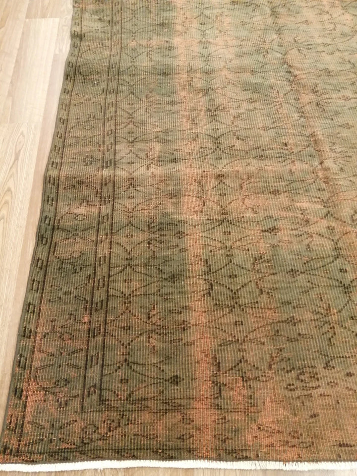 Rust Turkish Runner Rug 7' 11" x 8' 6" Hand-Knotted | No. WR70173