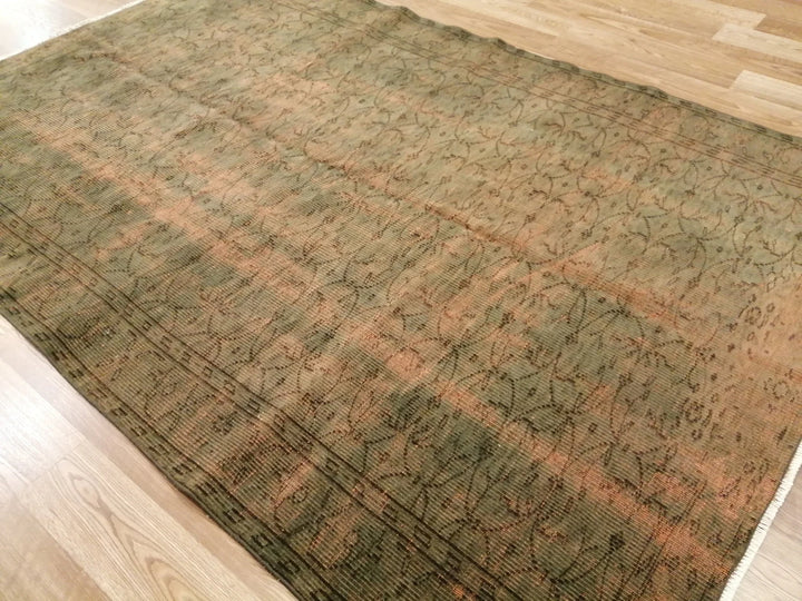 Rust Turkish Runner Rug 7' 11" x 8' 6" Hand-Knotted | No. WR70173