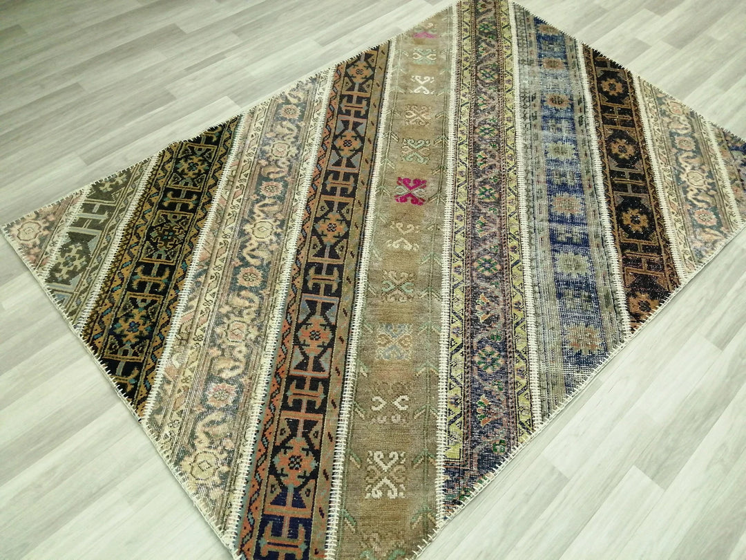 Rust Turkish Runner Rug 5' 5" x 8' Hand-Knotted | No. WR70331
