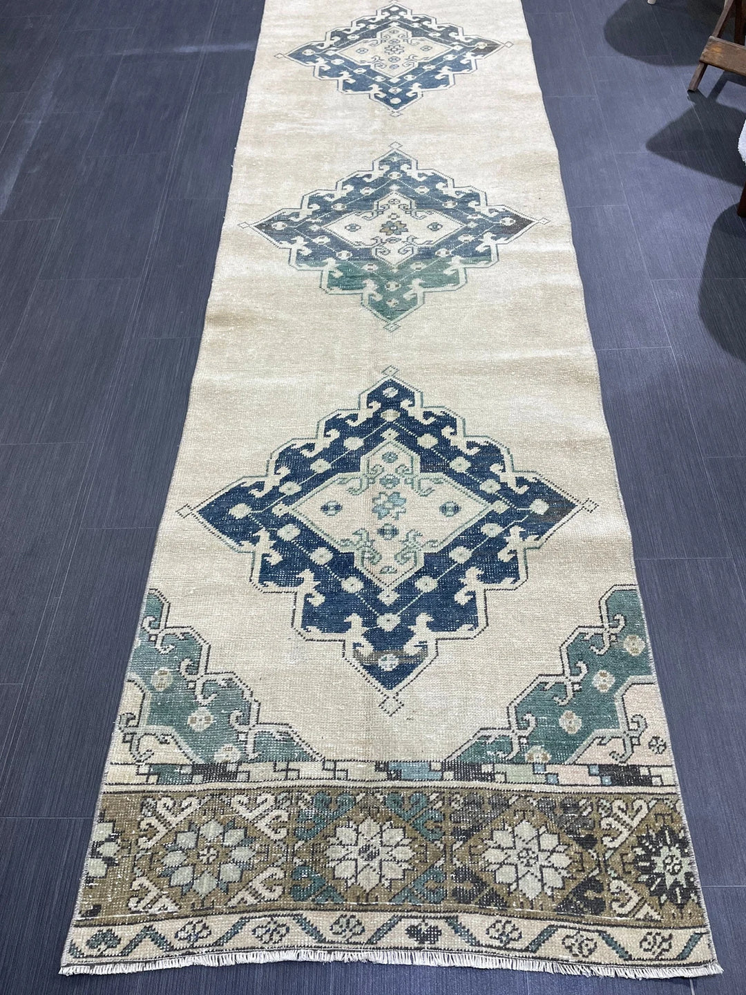 Turkish Runner Rug 2' 9" x 12' 10" Hand-Knotted | No. WR70587