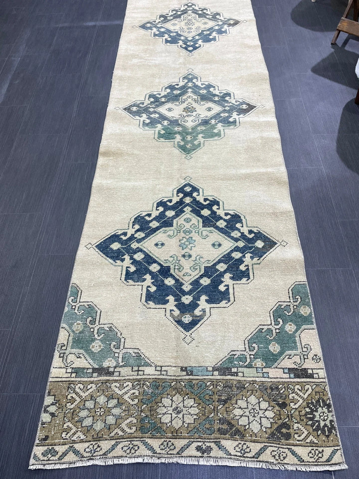 Turkish Runner Rug 2' 9" x 12' 10" Hand-Knotted | No. WR70587