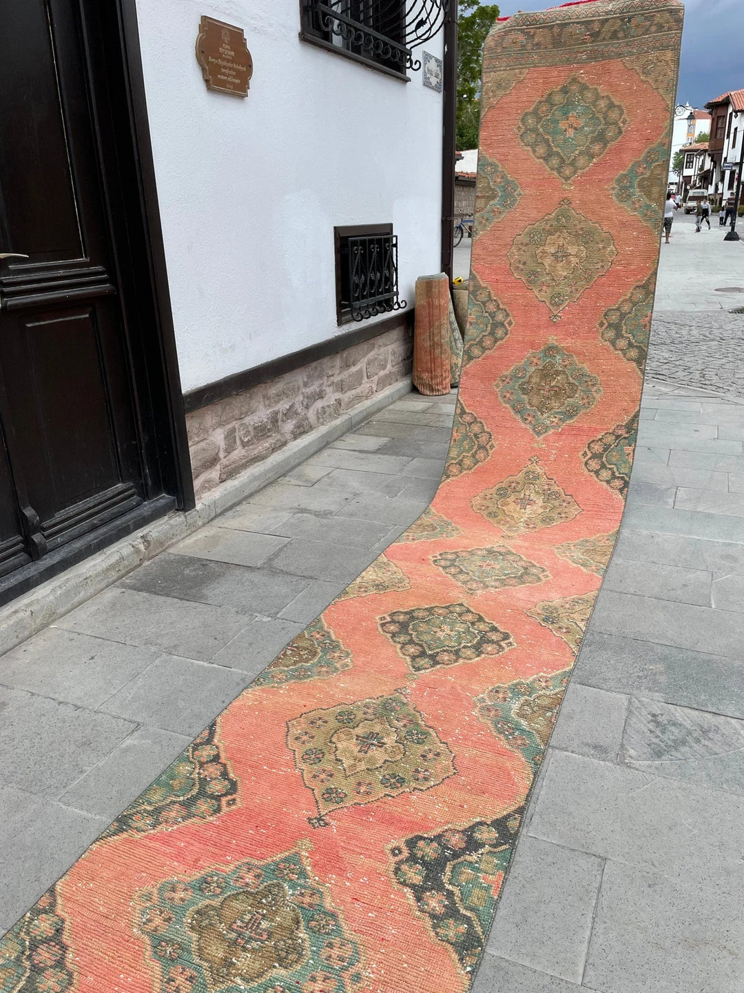 Red Turkish Runner Rug 2' 9" x 20' 3" Hand-Knotted | No. WR70849