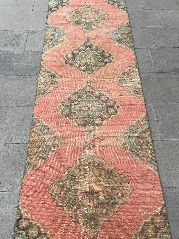 Red Turkish Runner Rug 2' 9" x 20' 3" Hand-Knotted | No. WR70849