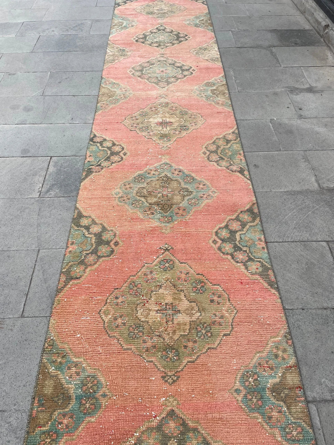 Red Turkish Runner Rug 2' 9" x 20' 3" Hand-Knotted | No. WR70849