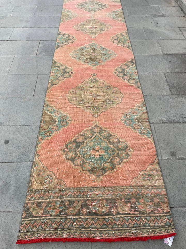 Red Turkish Runner Rug 2' 9" x 20' 3" Hand-Knotted | No. WR70849