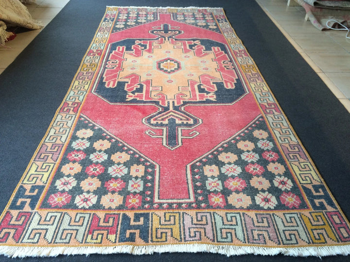 Rust Turkish Runner Rug 3' x 8' Hand-Knotted | No. WR71001
