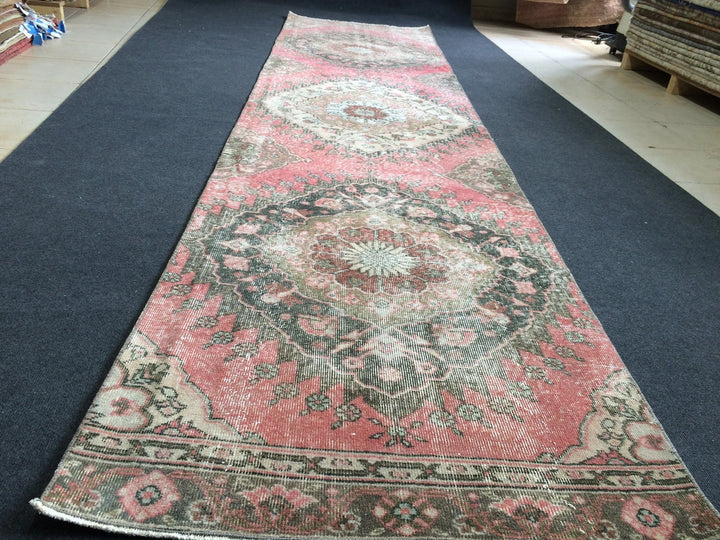 Turkish Runner Rug 3' x 12' Hand-Knotted | No. WR71518