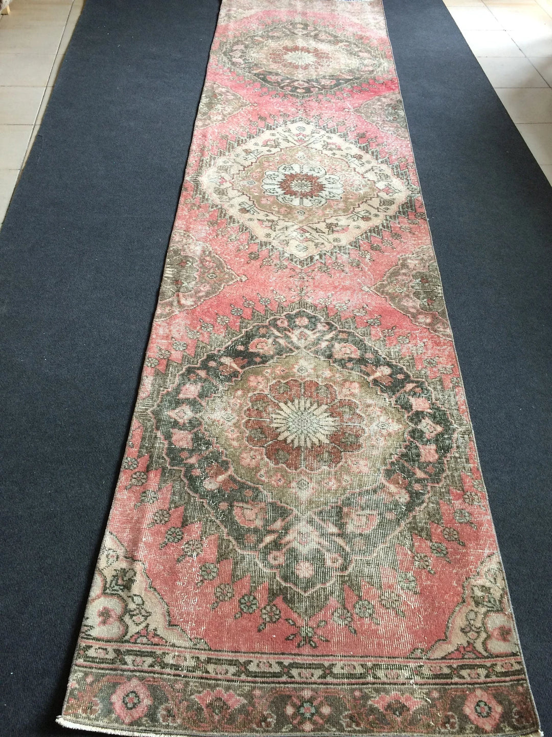 Turkish Runner Rug 3' x 12' Hand-Knotted | No. WR71518