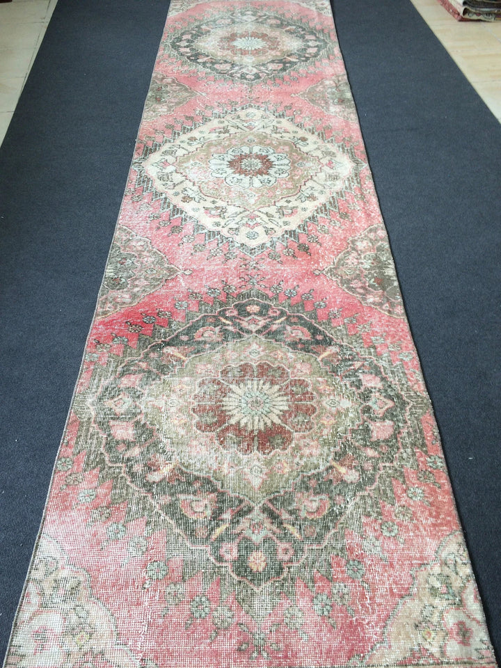 Turkish Runner Rug 3' x 12' Hand-Knotted | No. WR71518