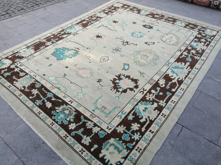 Beige Turkish Runner Rug 8' 10" x 11' 4" Hand-Knotted | No. WR71524