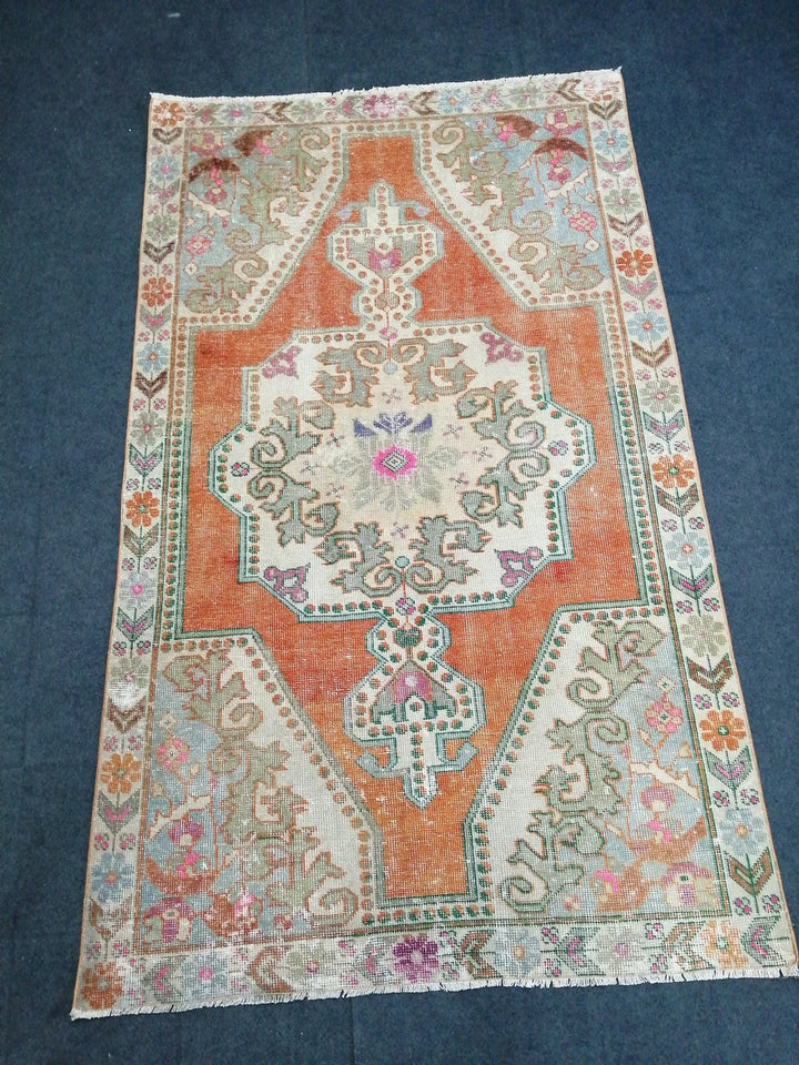 Rust Turkish Runner Rug 4' 6" x 7' 4" Hand-Knotted | No. WR71588